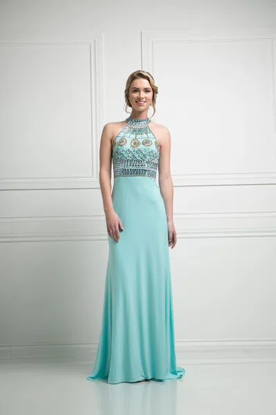 Ladivine Cd971 Long Formal Beaded Prom Evening Dress In Red