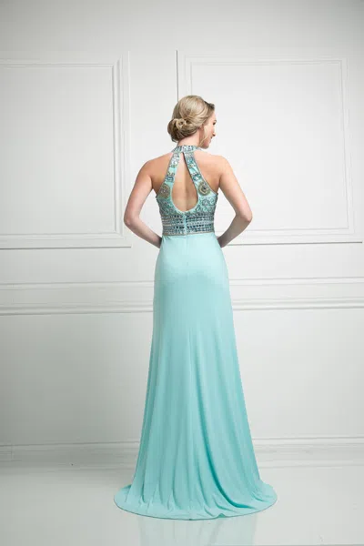 Ladivine Cd971 Long Formal Beaded Prom Evening Dress In Red