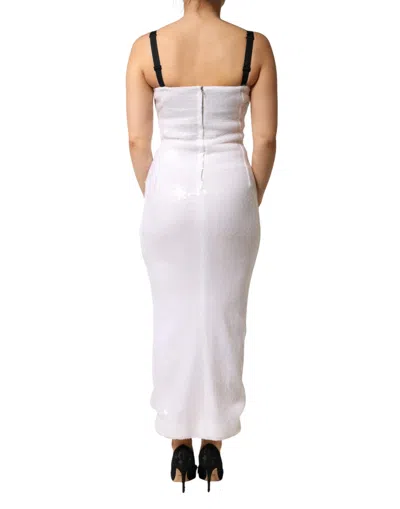 Pre-owned Dolce & Gabbana White Polyester Sleeveless Sheath Women's Dress ()