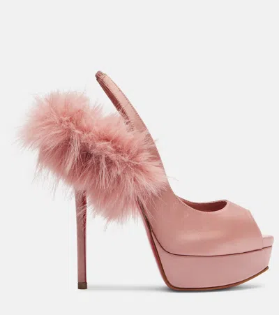 Christian Louboutin Marianne 160 Crêpe Satin Peep-toe Pumps In Pink