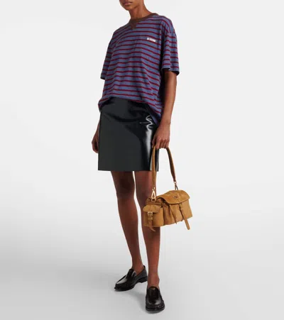 Prada Explore Medium Suede Shoulder Bag In Brown