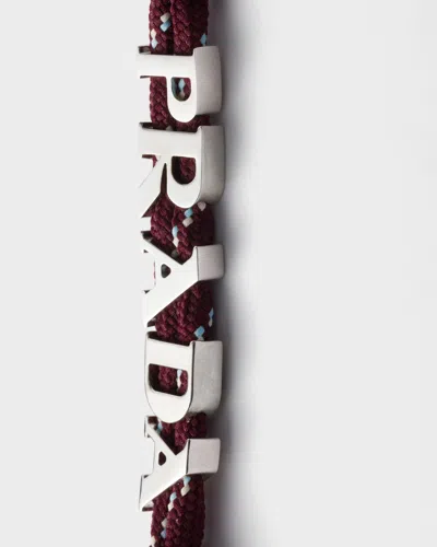 Prada Speedrock Cord Key Ring In Black