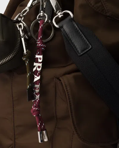 Prada Speedrock Cord Key Ring In Black