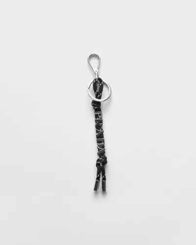 Prada Speedrock Cord Key Ring In Black