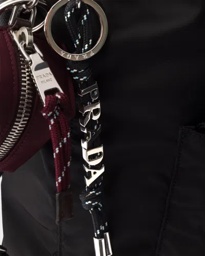 Prada Speedrock Cord Key Ring In Black