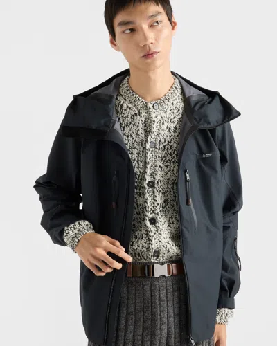 Prada Beige Two-tone Wool Cardigan In Gray