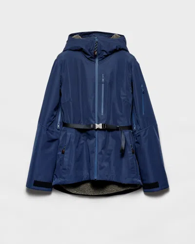 Prada Womens Blue Technical Hooded Nylon Blouson Jacket In Blue