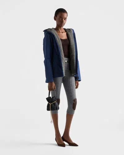 Prada Womens Blue Technical Hooded Nylon Blouson Jacket In Blue