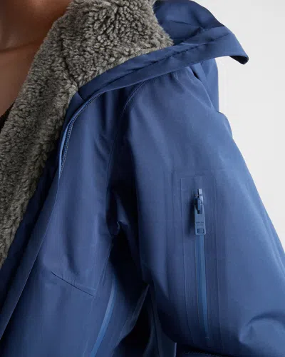 Prada Womens Blue Technical Hooded Nylon Blouson Jacket In Blue