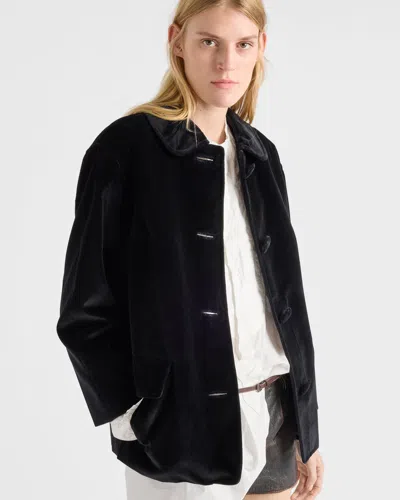 Prada Single-breasted Caban Jacket In Black