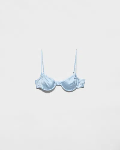 Prada Vintage-look Satin Bra In Blue
