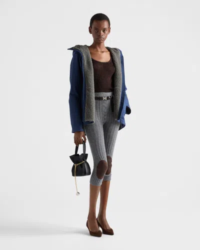 Prada Lamé Tank Top In Brown