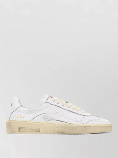 Dsquared2 Rider Sneakers Low Top Perforated Rubber Sole In White