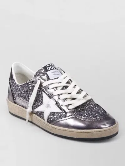 Golden Goose Ballstar Glitter Sneakers Leather Star Rubber Sole In Multi