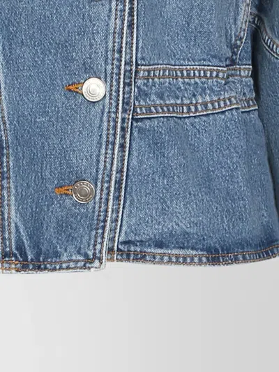 Isabel Marant Étoile Jacket High Collar Front Pockets Stitch Detailing In Blue