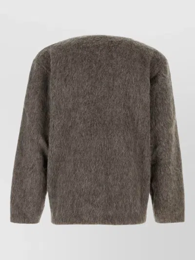 Our Legacy Wool Blend Oversized Cardigan Front Pockets In Brown