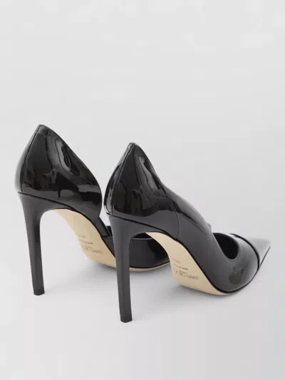 Jimmy Choo Brigitte Black Pumps With Thin Heel In Shiny Leather Woman