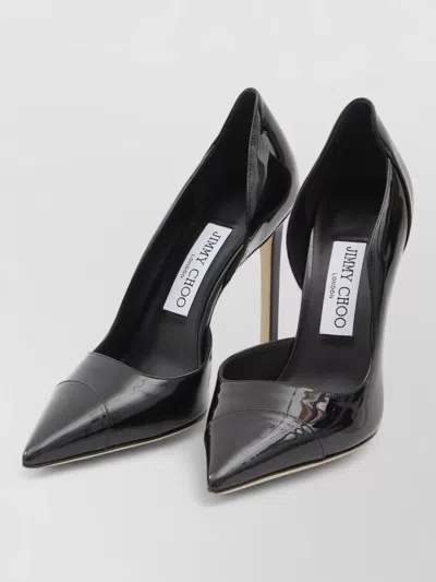 Jimmy Choo Brigitte Black Pumps With Thin Heel In Shiny Leather Woman