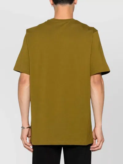 Msgm Cotton T-shirt With Front Printed Logo In Green