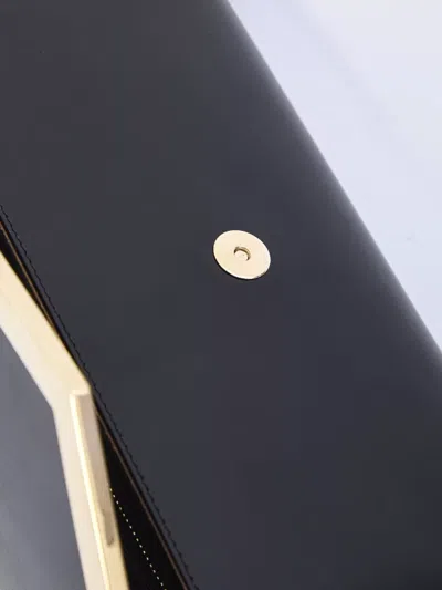 Jimmy Choo Emmie Clutch Patent Leather Envelope Chain In Black