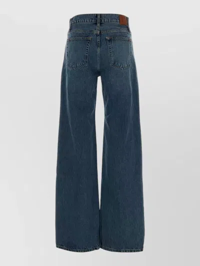 Anine Bing Denim Wide Leg Five Pocket Trousers In Blue