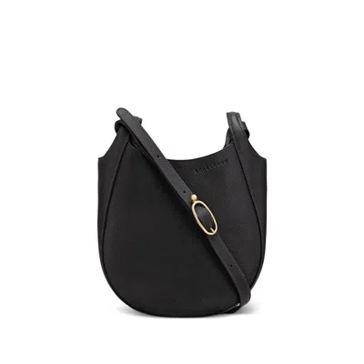 Longchamp Small Le Foulonne Leather Crossbody Bag In Black