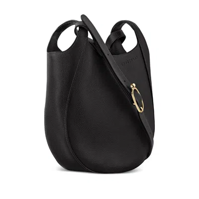 Longchamp Small Le Foulonne Leather Crossbody Bag In Black