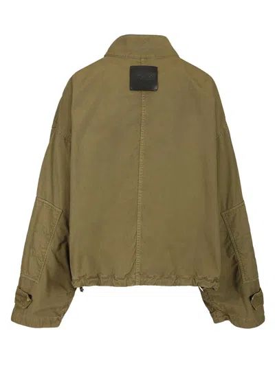 Attico Canvas Bomber Jacket Jackets Green In Green