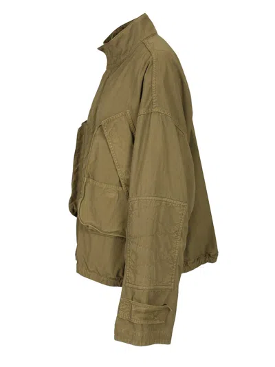 Attico Canvas Bomber Jacket Jackets Green In Green