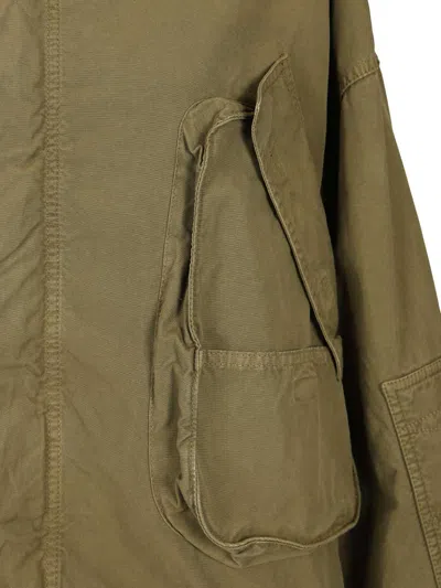 Attico Canvas Bomber Jacket Jackets Green In Green