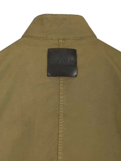 Attico Canvas Bomber Jacket Jackets Green In Green
