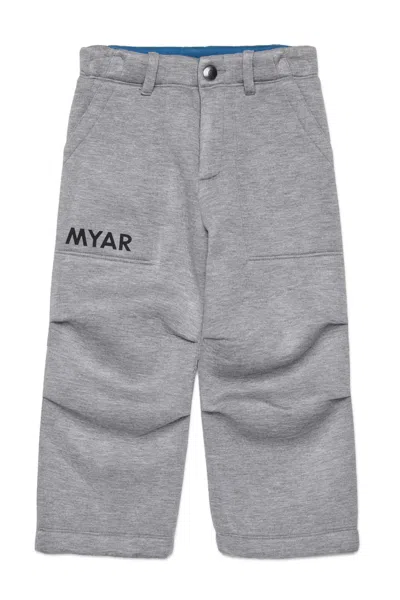 Myar Logo-patch Pocket Trousers In Gray