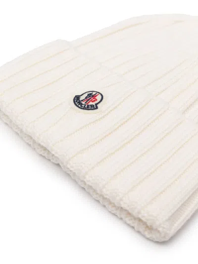 Moncler Hats Light And Natural In White