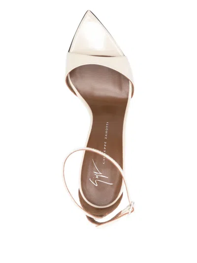 Giuseppe Zanotti Intriigo Leather Heel Sandals In White