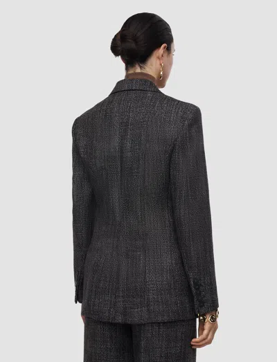 Joseph Fallon Textured Tailoring Wool Jacket In Brown