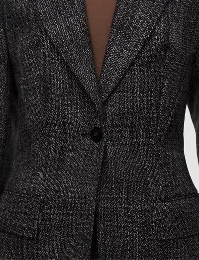 Joseph Fallon Textured Tailoring Wool Jacket In Brown