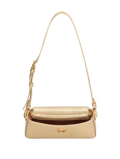 Dolce & Gabbana Leather Phone Bag In Gold