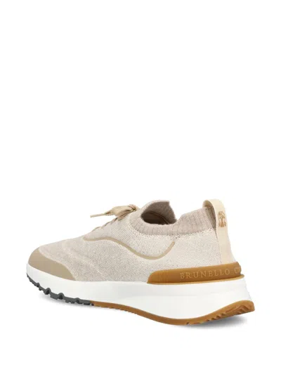 Brunello Cucinelli Men Techno Cotton Knit Sneakers Runners In Multi