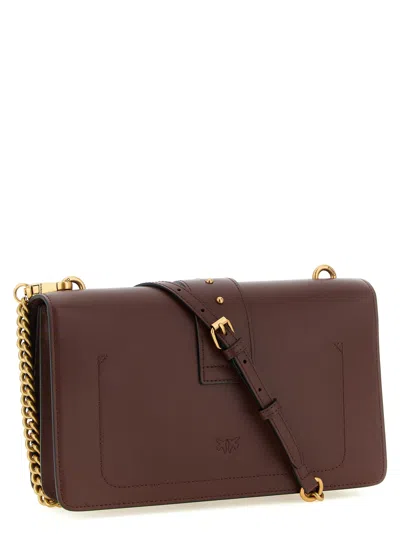 Pinko Love One Classic Crossbody Bags Bordeaux In Burgundy