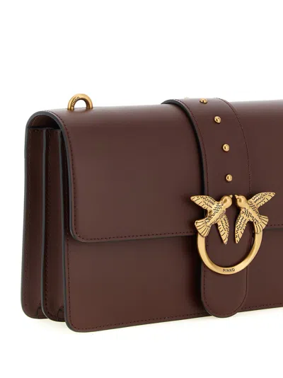 Pinko Love One Classic Crossbody Bags Bordeaux In Burgundy