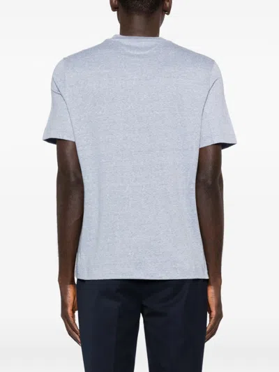 Brunello Cucinelli Linen Blend T-shirt In Blue