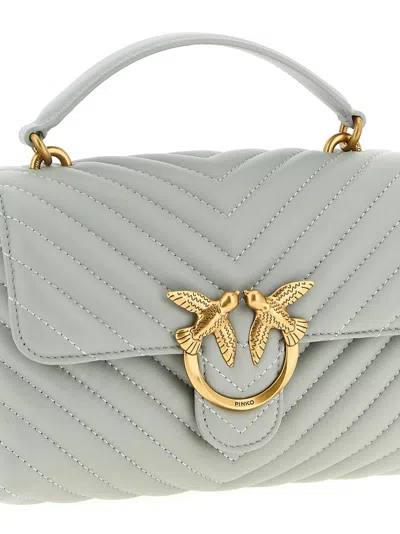 Pinko Mini Lady Love Puff Hand Bags Gray In Green