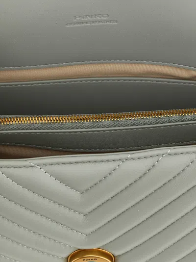 Pinko Mini Lady Love Puff Hand Bags Gray In Green