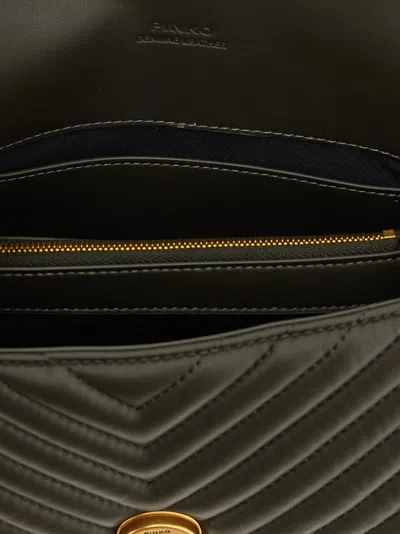 Pinko Mini Lady Love Puff Hand Bags Green In Black