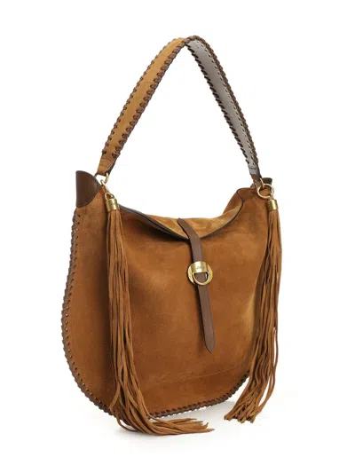 Isabel Marant Oskan Soft Folk-gz Shoulder Bags Brown In Brown