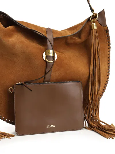Isabel Marant Oskan Soft Folk-gz Shoulder Bags Brown In Brown