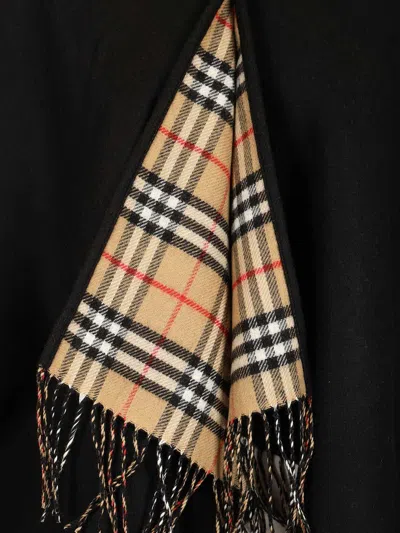 Burberry Reversible Cape Scarves And Foulards Black In Black