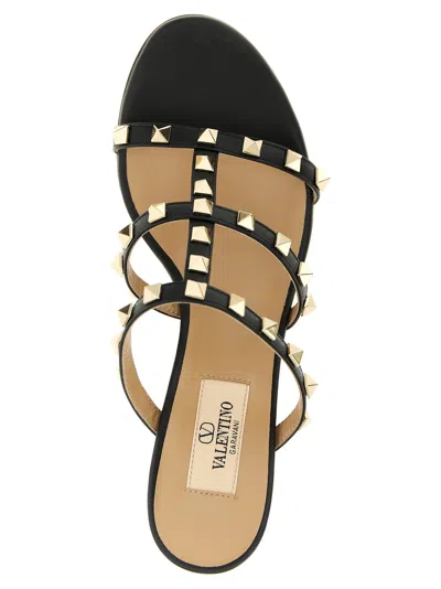 Valentino Garavani 60mm Rockstud Caged Block-heel Slide Sandals In Black