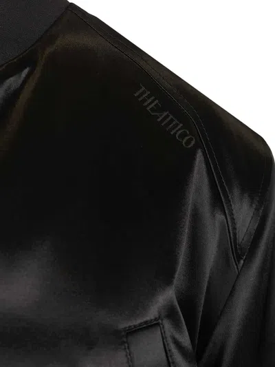 Attico Satin Bomber Jacket Jackets Black