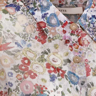 Khaite Goya Floral Silk Chiffon Button-down Top In Multi